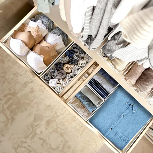 Miniatura 5 de Simple Houseware Organizador de cajones de ropa interior para lencería, ropa interior, brasier, bragas, calcetín, mameluco, juego de 6, beige