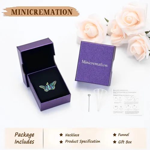 Miniatura 64 de Minicremation Joyas de cremación para cenizas – Collar conmemorativo de mariposa con colgante de urna para cenizas de seres queridos