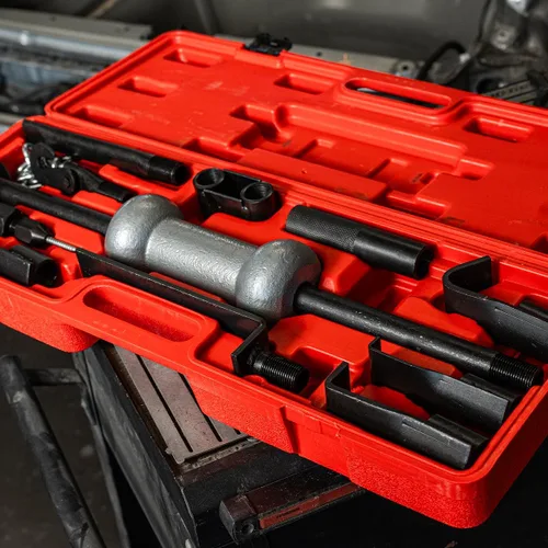 Miniatura 3 de XtremepowerUS Juego de 13 piezas de cuerpo extractor de abolladuras automotriz de 10 libras, marco de reparación de martillo deslizante de 10