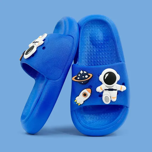 Miniatura 2 de TEMPRUN Pantuflas para niños y niñas, bonitas sandalias de dibujos animados con puntera abierta, sandalias de ducha compactas, zapatos de playa