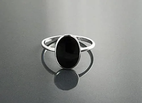 Miniatura 4 de Anillos de plata de ley 925 con piedras preciosas de ónice negro 1001