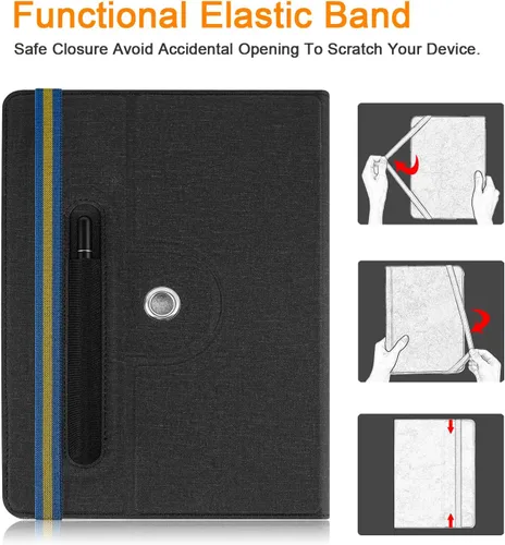 Miniatura 5 de Funda universal giratoria para tablet de 9 pulgadas de 10 pulgadas, funda protectora universal para Negro