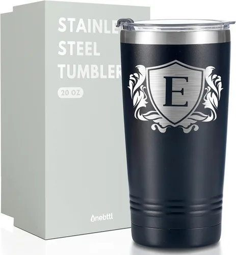 Miniatura 21 de Onebttl Regalos personalizados para hombres con iniciales, vaso de viaje con monograma para él, tazas de café personalizadas, regalos únicos