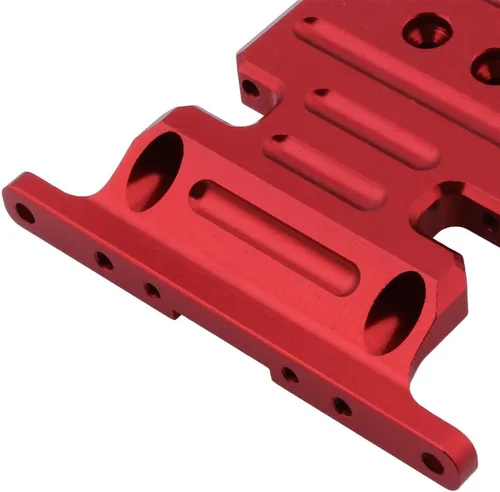 Miniatura 4 de HobbyPark Placa de deslizamiento de transmisión de soporte de marco central de aluminio para AXIAL SCX10 1/10 RC Rock Crawler Car Option Parts (rojo)