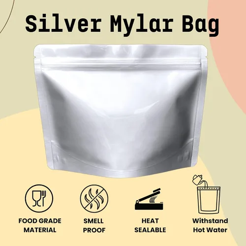 Miniatura 3 de Paquete de 50 bolsas de pie de Mylar de 7.5 mil, 8.5 x 6.5 pulgadas, resellables, a prueba de olores, resistentes al agua caliente, bolsas