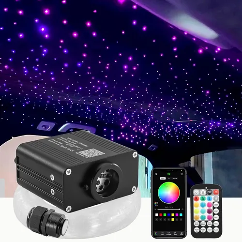 Miniatura 9 de ATOKEE Kit de Revestimiento de Techo Estrellado 550 piezas 0.03 pulgadas 13.1 pies, 16W Luces de Estrella de Fibra Óptica Centelleantes