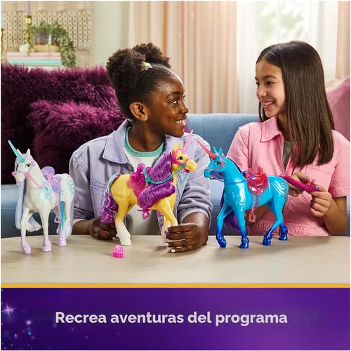 Miniatura 5 de Unicorn Academy, Poder de la Amistad Cinder con Silla y Brida Translúcida de 11 Pulgadas, Muñecas y Juguetes de Unicornio, Regalos y Pequeños