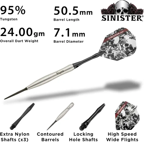 Miniatura 4 de Viper Dardos siniestros con punta de acero de tungsteno al 95%