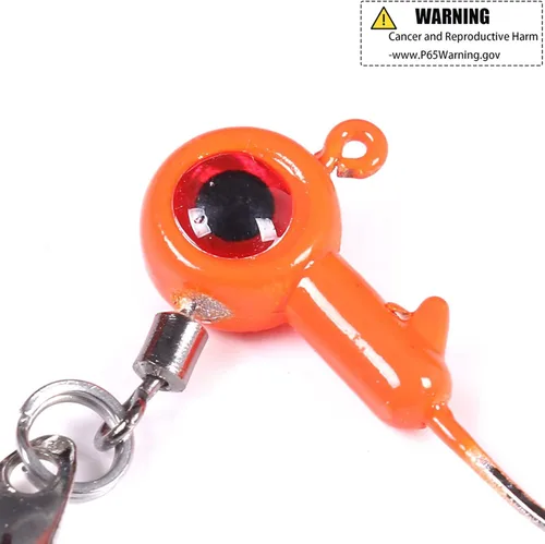 Miniatura 3 de Cabezas de plantilla de 1/8 oz Señuelos de pesca de agua dulce Cabeza de plantilla con bola de ojo, 25 piezas de ganchos pintados plantillas