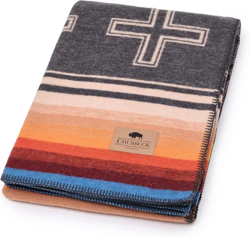 Miniatura 10 de Chubbuck - Manta de lana 100% para campamento (60 x 84 pulgadas), mantas grandes y cálidas para campamento, emergencias, conciertos al aire libre