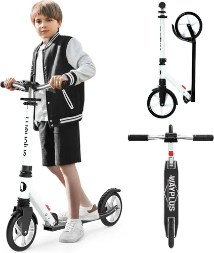 Miniatura 11 de WAYPLUS KS1 Kick Scooter para mayores de 6 años, niños, adolescentes y adultos. Carga máxima de 240 libras. Plegable, ligero, ruedas grandes de 8