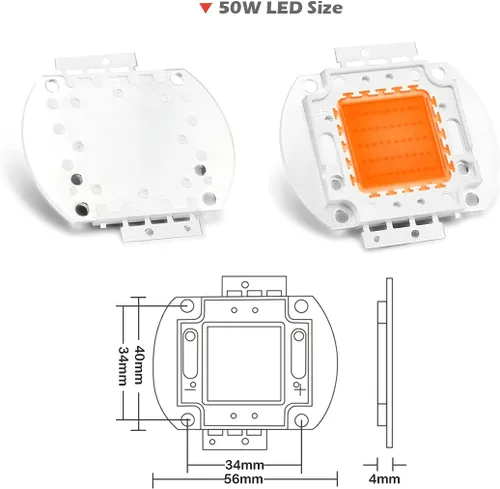 Miniatura 6 de CHANZON Chip LED de alta potencia de 50 W de espectro completo para plantas de crecimiento de luz