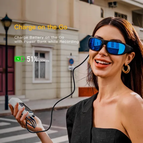 Miniatura 3 de OHO Ultra-Thin Lightweight Sports Camera Sunglasses, 24MP Camera, 1080P Video, Water Resistant UV400 Lens