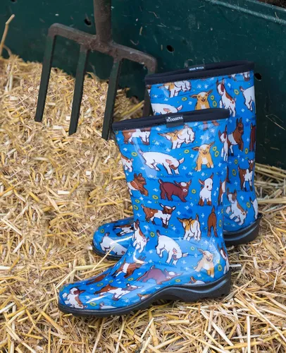 Miniatura 3 de Sloggers Botas de lluvia de jardín impermeables para mujer, bonitas botas de barro y mugre a media pantorrilla con plantilla de apoyo cómoda