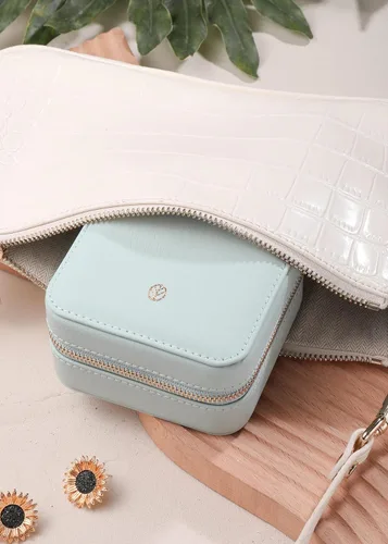 Miniatura 6 de S.Leaf Organizador de joyas de viaje para mujer, caja de viaje pequeña, caja de viaje portátil, estuche de joyería de viaje, organizador de joyas