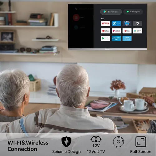 Miniatura 5 de SYLVOX Televisor de 32 pulgadas de 12 voltios, Smart TV FHD 1080P, reproductor de disco de video digital con ARC CEC integrado, soporte de conexión