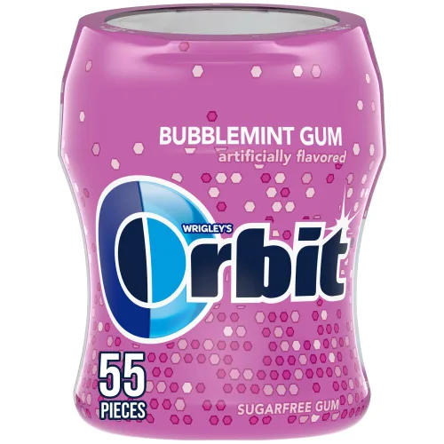 Miniatura 7 de Orbit Tazas de goma de burbujas, burbuja menta, botella de 55 piezas, 4-cuenta