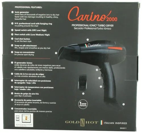 Miniatura 2 de Gold 'N Hot Carino Professional Ionic Turbo Dryer
