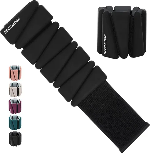 Miniatura 23 de BECOJADDE Juego de pesas de tobillo de 2 (1 libra/2 libras/3 libras cada una) Pesas ajustables de muñeca para mujeres y hombres, pesas portátiles