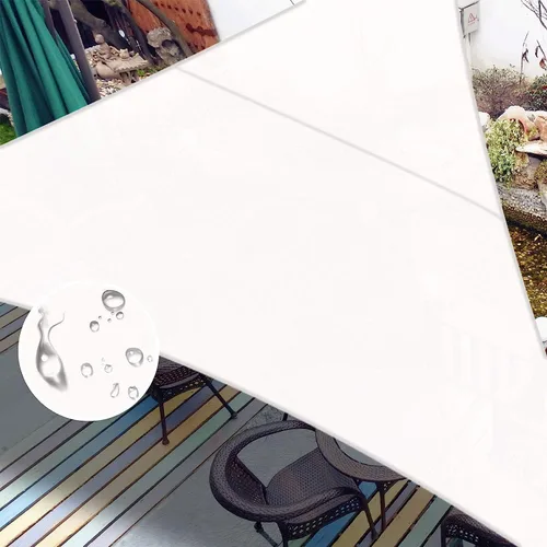 LOVE STORY Toldo Vela Triangular Impermeable de 12' x 12' x 12' Pies Color Blanco Resistente a Rayos UV para Patio Exterior Jardín Patio Trasero
