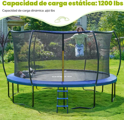 Miniatura 2 de ORCC Trampolín para niños, capacidad de peso de 1200 libras, trampolín al aire libre 16, 15, 14, 12, 10, 8 pies, trampolines para niños y adultos