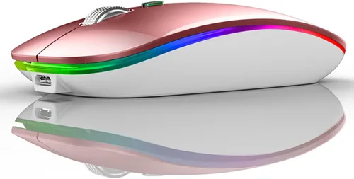 Miniatura 12 de Uiosmuph Ratón inalámbrico LED, G12 Slim recargable silencioso ratón, 2.4G portátil USB óptico inalámbrico ratón de computadora con receptor USB