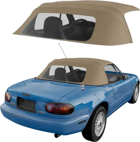 Miniatura 14 de Repuesto de techo de convertible completo de vinilo para Mazda Miata Cabriolet 1990-2005 con ventana de plástico transparente y protección contra