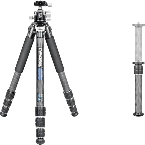 Miniatura 10 de Trípode INNOREL CT85C de fibra de carbono profesional compacto trípode resistente soporte para cámara de video DSLR con cabezal esférico de baja