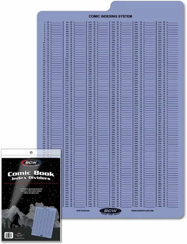 BCW Divisores de cómics con pestañas, almacenamiento sin ácidos para cómics, se adapta a cajas de cómics, ideal para organizar colecciones