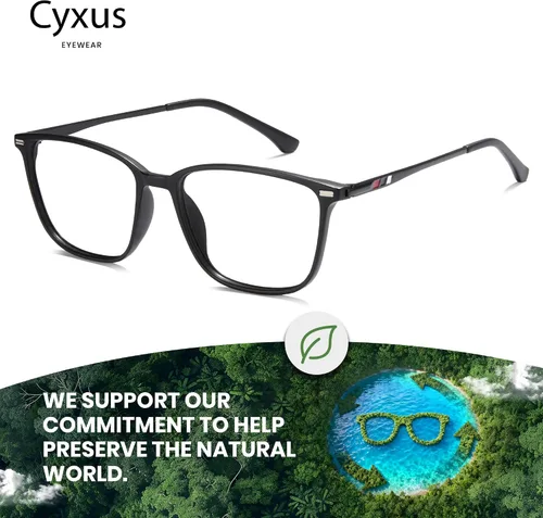Miniatura 6 de Cyxus Gafas de bloqueo de luz azul para hombres y mujeres, cuadrados, TR90, marco antifatiga ocular, oficina, computadora, juegos, estudio 8208