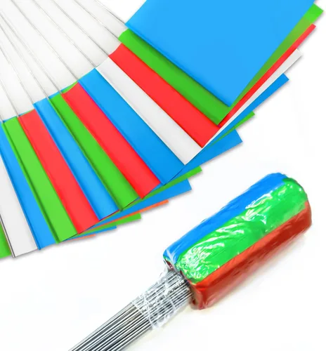 Miniatura 6 de Zozen Paquete de 100 banderas de marcado, 60 naranjas, 20 verdes y 20 azules, para escribir/15 x 4 x 5 pulgadas, banderas de patio para césped