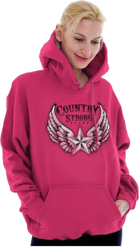 Miniatura 3 de Brisco Brands Country Strong - Sudadera con capucha para mujer con diseño de alas de ángel