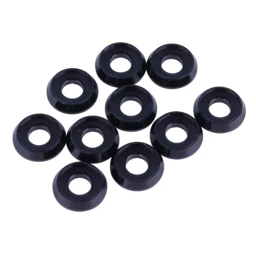 Miniatura 6 de Arandela de brida de aleación de aluminio M4 M5 M6 M8 arandela espaciadora para motocicleta automóvil paquete de 10 (negro, M4)