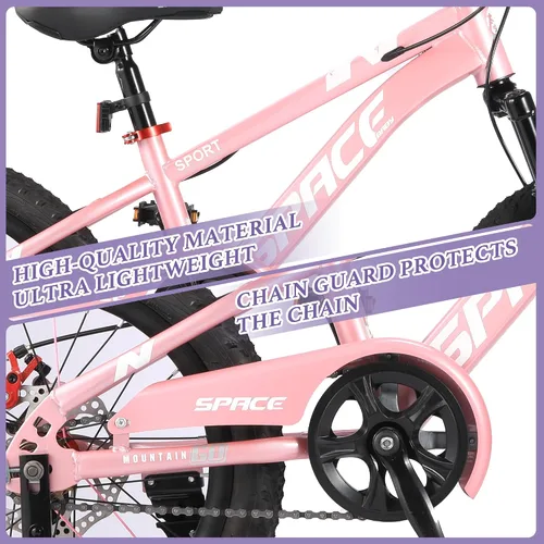 Miniatura 6 de Bicicleta para niños ONLYGU - Bicicleta de 18 20 pulgadas para niños y niñas con asiento ajustable y freno de mano, bicicletas para niños de 7 a 13