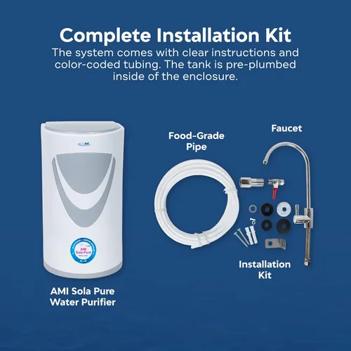 Miniatura 6 de AMI Sola Purificador de agua UV puro bajo el mostrador, filtro de agua para fregadero con UV y UF