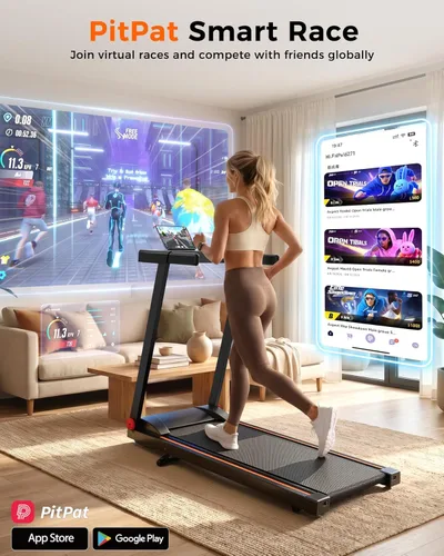 Miniatura 3 de 5% Incline Walking Pad Treadmill, 300LB Capacity Folding Treadmills for Home, Walking pad with Handle bar, 3.0 HP Quiet Dual Cushion System 2-Negro