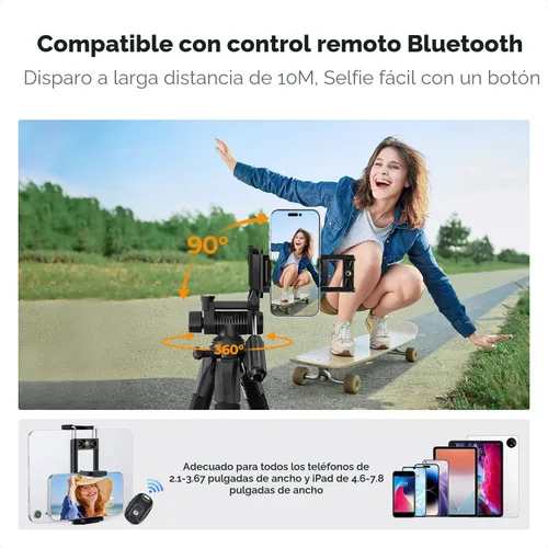 Miniatura 7 de K&F CONCEPT Trípode para cámara, 75 pulgadas, ligero, portátil, para viajes al aire libre, trípodes DSLR para cámara, teléfono, grabación de video