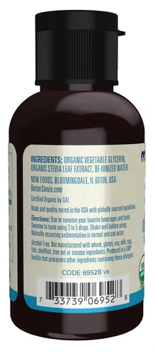Miniatura 3 de Edulcorante líquido Better Stevia de NOW Foods, con glicerina, 2 fl oz