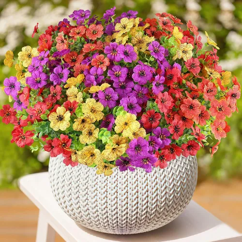 Miniatura 17 de AmyHomie 16 paquetes de flores artificiales de eucalipto negro para exteriores, resistentes a los rayos UV, flores sintéticas que no se decoloran