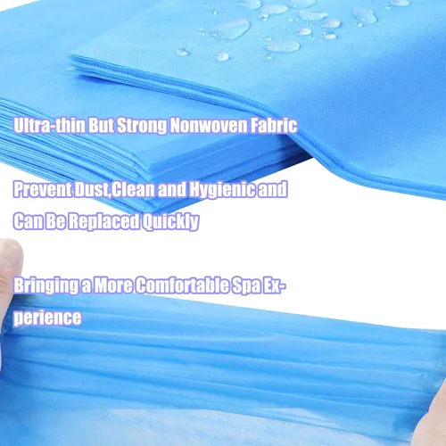 Miniatura 3 de 100 piezas de sábanas desechables azules de tela no tejida para spa, cubierta de cama para masajes tatuajes de belleza, 31 x 71 pulgadas