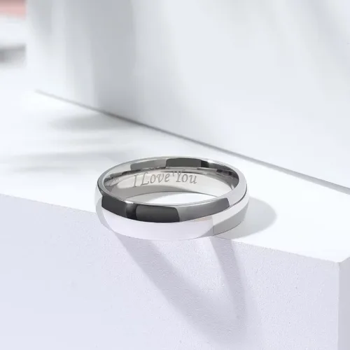 Miniatura 57 de King Will Alianza de boda de acero inoxidable 316L para hombres y mujeres, anillo de boda de 0.31 a 0.315 pulgadas de ancho, chapado en negro