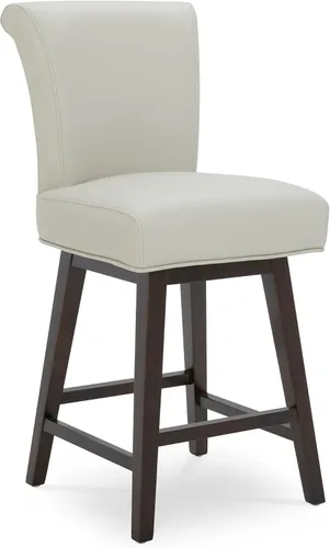 Miniatura 43 de CHITA Taburete giratorio de 26 pulgadas con altura de mostrador, taburete de bar tapizado moderno con respaldo certificado FSC de cuero sintético