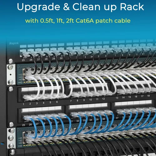 Miniatura 7 de Rapink Patch Cables Cat6/ Cat6a - Cable de conexión Ethernet Cat6 / Cat6a, compatible con 10G, cable de conexión Cat 6 sin enganches para panel