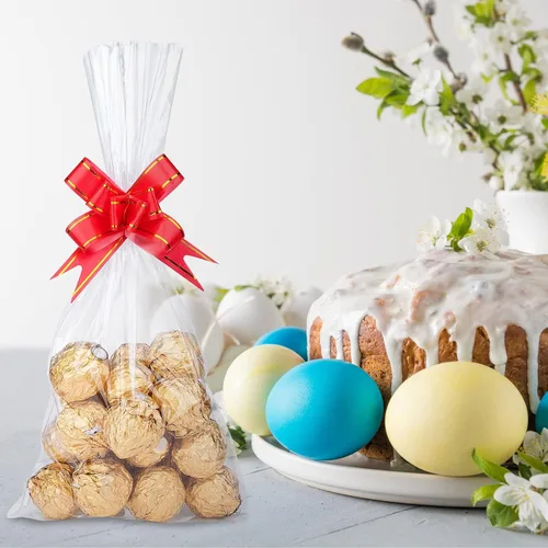 Miniatura 2 de Awpeye 100 bolsas transparentes de celofán para celofán, buenas para pasteles, panadería, galletas, dulces, postres, palomitas de maíz, postre