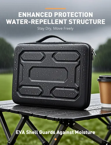 Miniatura 4 de DOMISO Funda para laptop de 13.3 pulgadas con asa, bolsa para computadora a prueba de golpes, funda protectora impermeable EVA para portátiles