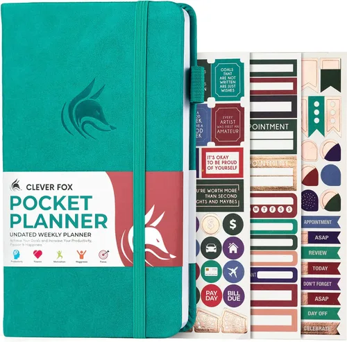 Miniatura 7 de Clever Fox Agenda de bolsillo semanal – Agenda mensual sin fecha y calendario, mini planificador perfecto para bolso, 3.7 x 6.7 pulgadas