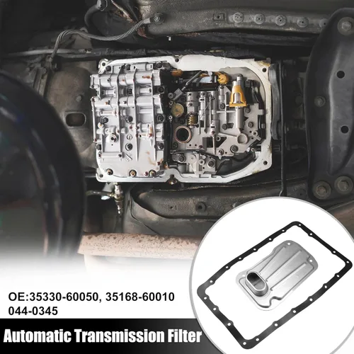 Miniatura 2 de X AUTOHAUX 1 juego de filtro de transmisión automática filtro de aceite filtro de aceite con junta 35330-60050 35168-60010 044-0345 para Toyota
