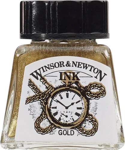 Winsor & Newton - Bote de tinta para dibujo Dorado
