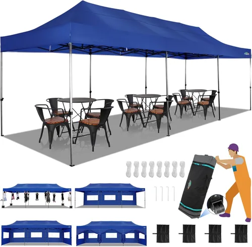 Miniatura 177 de COBIZI Tienda de campaña desplegable de 6.6 x 6.6 pies, toldo resistente, fácil de instalar, impermeable, para exteriores, fiestas, playa, jardín