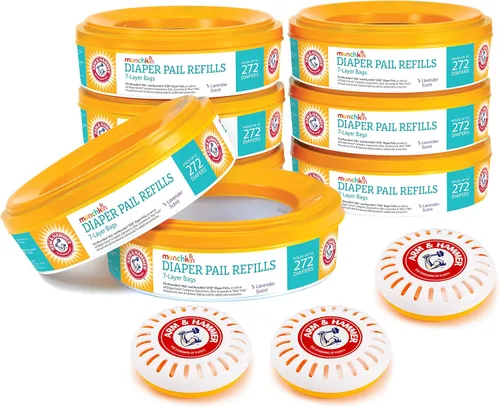 Miniatura 10 de Munchkin® Arm & Hammer - Anillos de repuesto para cubos de pañales, capacidad para hasta 272 pañales para recién nacidos, 1 paquete